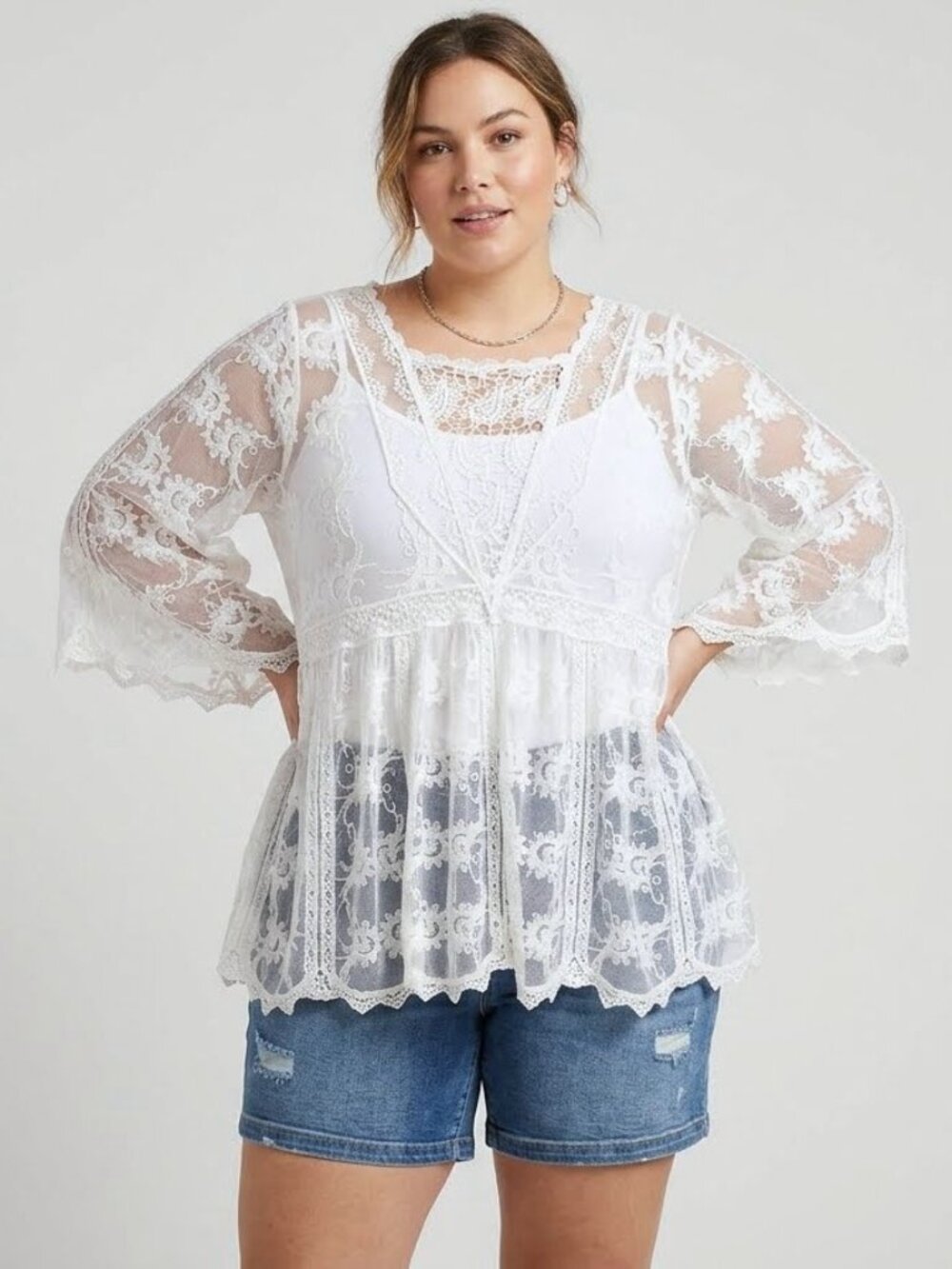 LANE BRYANT Lace Bell Tunic. Plus Size 22/24